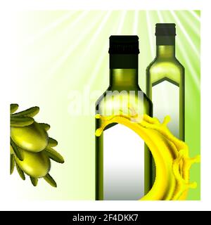 Olive Oil Extra Virgin Promotional Poster Vector Stock Vector