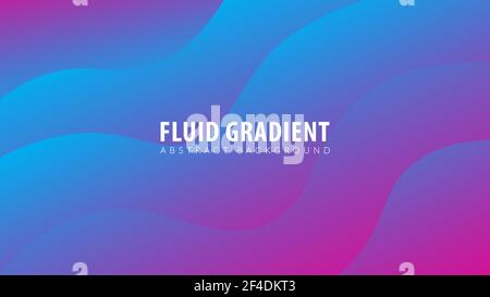 Colorful abstract wave liquid background design template. Layered wavy shape vector illustration. Memphis vibrant gradient color fluid. purple magenta Stock Vector