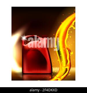 Car Engine Lubrication Oil Promo Poster Vector Stock Vector