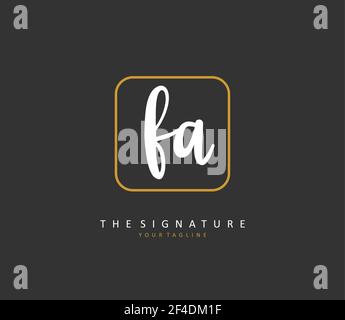 F A FA Initial letter handwriting and signature logo. A concept handwriting initial logo with template element. Stock Vector