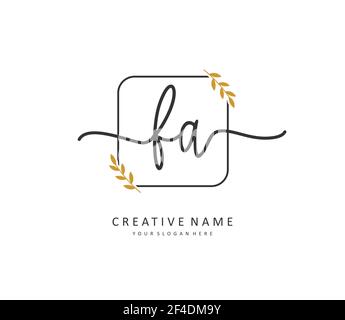F A FA Initial letter handwriting and signature logo. A concept handwriting initial logo with template element. Stock Vector