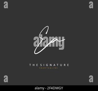 E A EA Initial letter handwriting and signature logo. A concept handwriting initial logo with template element. Stock Vector