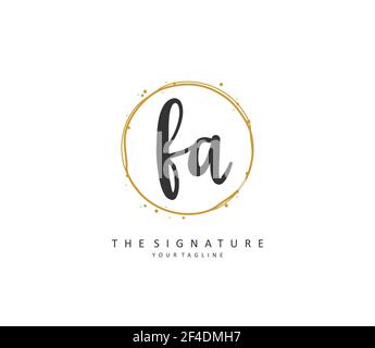 F A FA Initial letter handwriting and signature logo. A concept handwriting initial logo with template element. Stock Vector