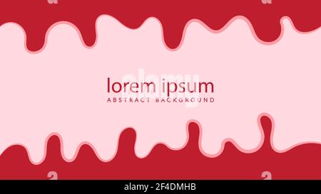 Minimal wavy liquid vector illustration. Pastel red and maroon color theme. Abstract droplets background design template with blank space. Stock Vector