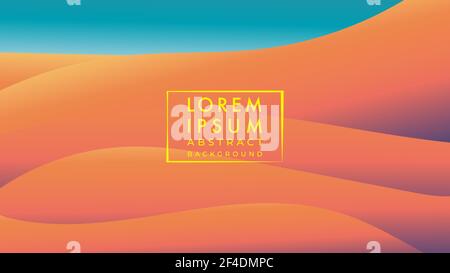 Minimal desert vector illustration. Wavy shape with earthtone color gradient. Abstract background design template. Stock Vector
