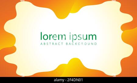 Golden wavy shape vector illustration. Abstract frame background design template. Yellow to orange color gradient fluid. Stock Vector