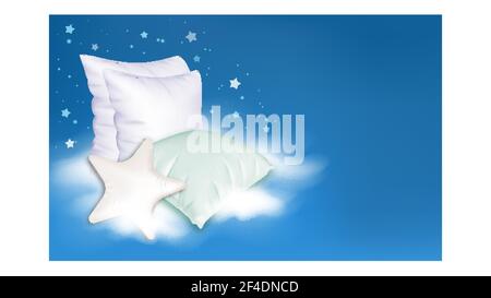 Orthopedic Pillows For Comfort Sleep Poster Vector Stock Vector