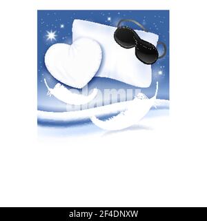 Orthopedic Soft Pillows Advertising Poster Vector Illustration Stock Vector