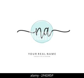 N A NA Initial letter handwriting and signature logo. A concept handwriting initial logo with template element. Stock Vector