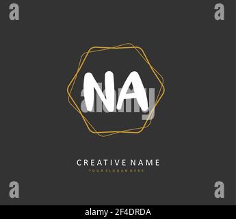 N A NA Initial letter handwriting and signature logo. A concept handwriting initial logo with template element. Stock Vector