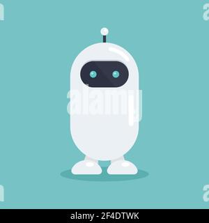 Cute robot in flat style. Vector illustration. Graphic design Stock Vector