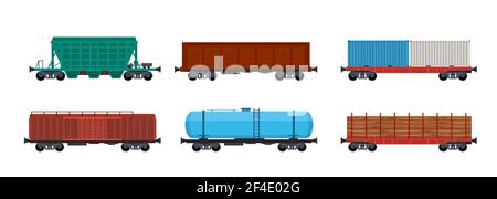 Train freight wagons, Stock Vector