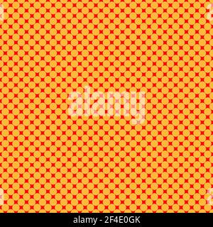 Popart, comic yellow and red dotted, circles seamlessly repeatable geometric pattern. Pointillist, pointillism and stipple, stippling retro art illust Stock Vector