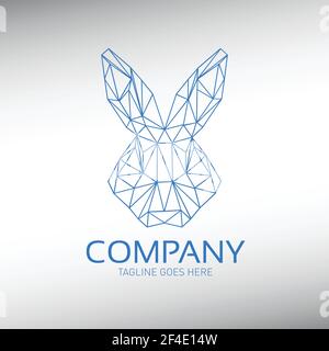 Professional Modern Geometric Bunny Rabbit Logo Design Stock Vector