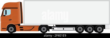 Semi-trailer truck vector car. Isolated lorry Cargo vehicle set on white background, EPS 10 Stock Vector