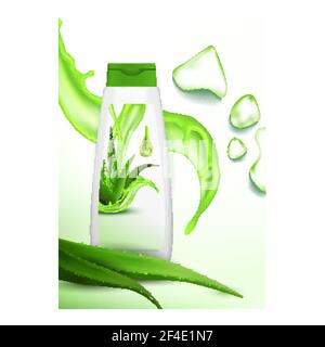 Aloe Vera Shampoo Creative Promo Banner Vector Stock Vector