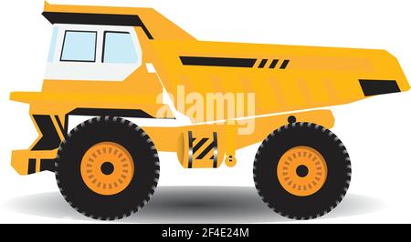 Dump truck construction machinery vehicles. Vector Truck, Vector Dumper Stock Vector