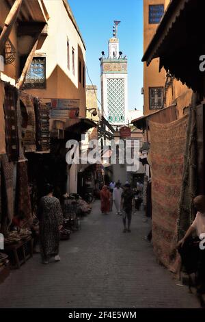 Busy Streets in the Fes Medina, Morocco Stock Photo