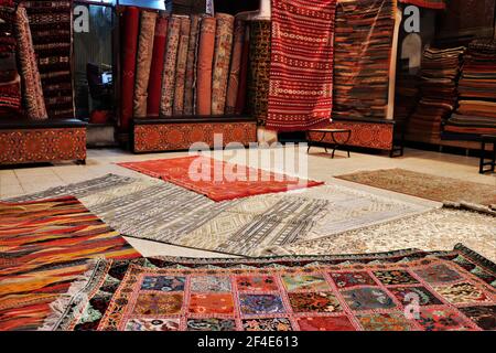Inside of a Carpet Workshop in the Fez Medina, Morocco