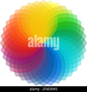 Colorful, spectrum colored abstract mandala, motif icon. Abstract circular, multicolor design element – Stock vector illustration, Graphics clip art Stock Vector