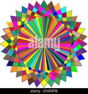 Colorful, spectrum colored abstract mandala, motif icon. Abstract circular, multicolor design element – Stock vector illustration, Graphics clip art Stock Vector