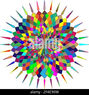 Colorful, spectrum colored abstract mandala, motif icon. Abstract circular, multicolor design element – Stock vector illustration, Graphics clip art Stock Vector