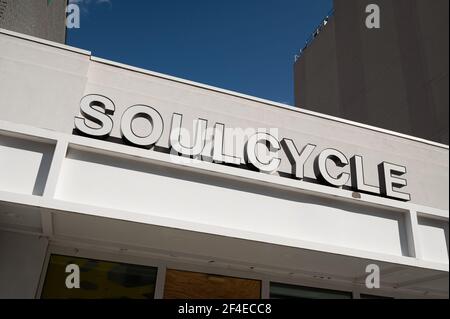 Washington, USA. 14th Mar, 2021. A Soulcycle storefront in Washington, DC, on Sunday, March 14, 2021, amid the coronavirus pandemic. (Graeme Sloan/Sipa USA) Credit: Sipa USA/Alamy Live News Stock Photo