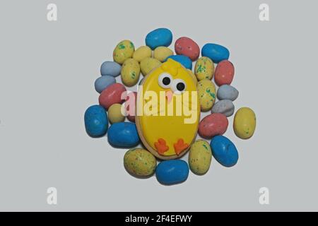 Easter Cookie and Eggs Stock Photo