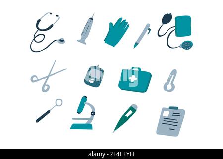 medical devices sketch illustration Stock Vector