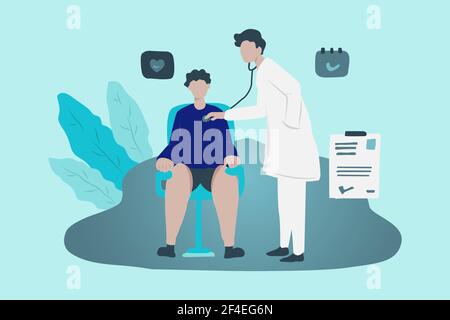 doctor checkup his patient Stock Vector