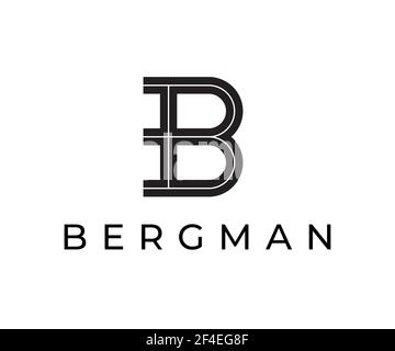 Initial letter type B elegant logo design for hotel, real estate, or architectural company. Abstract minimalist vector icon with B monogram for a business brand identity. Stock Vector