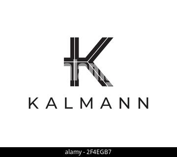 Initial letter type K black elegant logo design. Abstract minimalist vector icon with K monogram for a business brand identity. Stock Vector