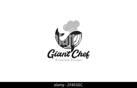 whale with chef logo vector symbol icon design illustration Stock Vector