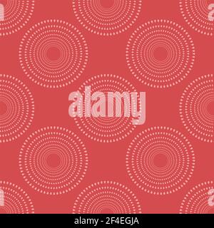 A seamless monochrome geometric pattern. Vector red abstract background. Abstract ornamen from circles. Stock Vector