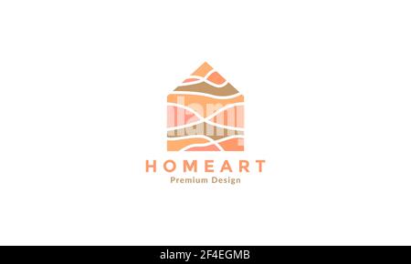 simple abstract home art colorful wave logo vector symbol icon design illustration Stock Vector