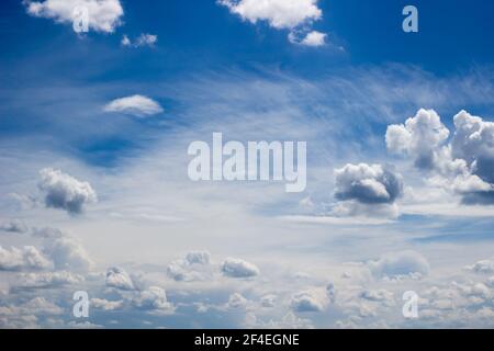 blue sky and clouds, soft focus. Depth of field. Stock Photo