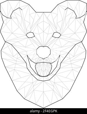 Polygon animal pet dog line polygonal icon logo template geometric vector EPS 10 Stock Vector