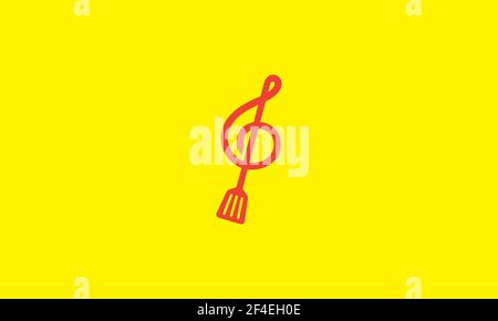 musical with spatula restaurant logo vector symbol icon design illustration Stock Vector