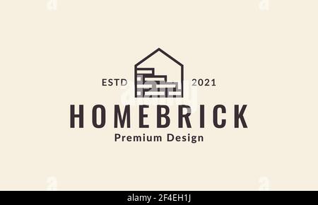 lines simple home with brick logo vector symbol icon design illustration Stock Vector