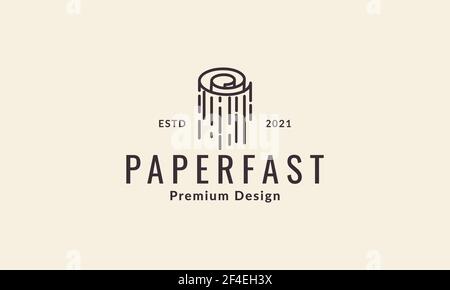 paper page lines launch logo vector symbol icon design illustration Stock Vector