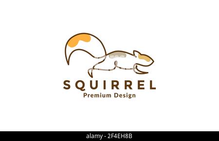 Squirrel Chipmunk Abstract Modern Simple Monoline Logo Symbol Stock ...