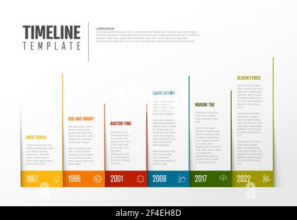 Vector Infographic Company Milestones Colorful Timeline Template Stock