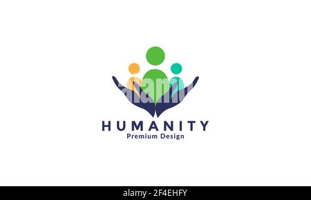 abstract hand pray with community charity logo vector symbol icon design illustration Stock Vector