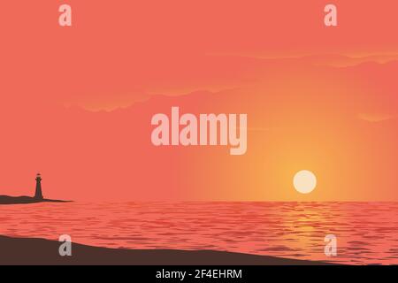 beautiful view of sunset gradient color concept vector illustration Stock Vector