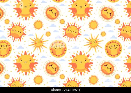 Hand drawn sun pattern Vector illustration Stock Vector Image & Art - Alamy