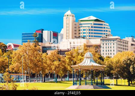 Adelaide city rotunda at Elder Park on a bright day Stock Photo