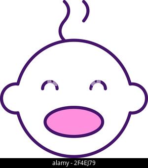 Emotional development in infancy RGB color icon Stock Vector