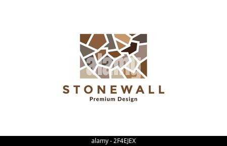 colorful brick stone home wall  logo vector symbol icon design illustration Stock Vector