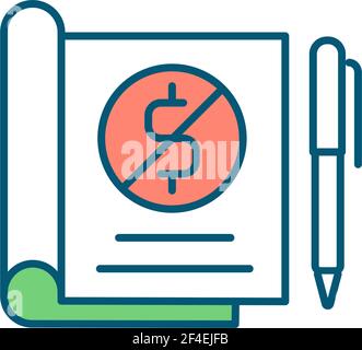 Bankruptcy petition RGB color icon Stock Vector