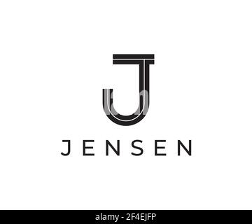 Initial letter type J black elegant logo design. Abstract minimalist vector icon with J monogram for a business brand identity. Stock Vector